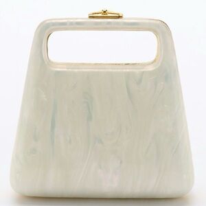 Boston Vintage Vanity Clutch in Pearly White Lucite